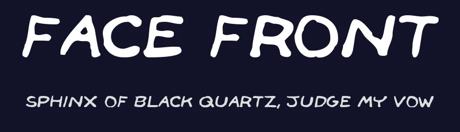 Face Front by Cumberland Fontworks — Decorative Font — thumbnail 2