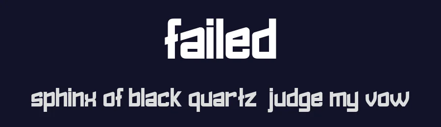 Failed by Vladimir Nikolic — Display Font — thumbnail 2