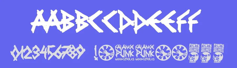 Falange Punk by Woodcutter — Decorative Font — thumbnail 3