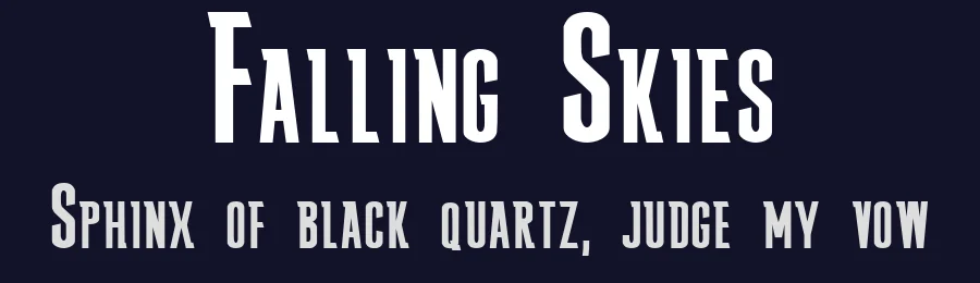 Falling Skies by SpideRaYsfoNtS — Display Font — thumbnail 2