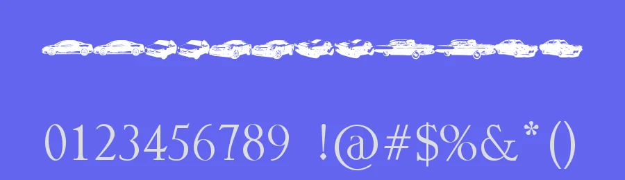 Famous Cars by Julia Schneider — Dingbats Font — thumbnail 3