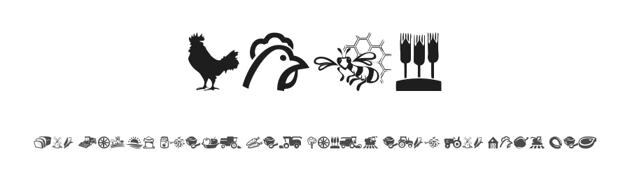 Farm by Woodcutter — Dingbats Font