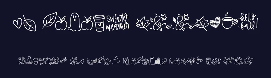FB Autumn Doodles by Font Bundles — Dingbats Font — thumbnail 2