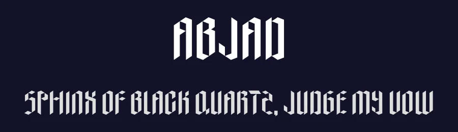 Abjad by Muhammad Muammar / @hellowammar — Display Font — thumbnail 2