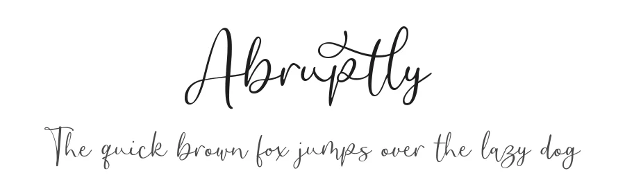 Abruptly by Ali Hamidi — Script Handwritten Font
