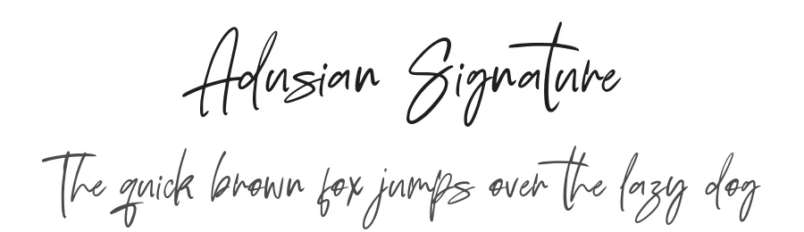 Adusian Signature by Ferdiansyah_Dzulka Elfira_Tebaltipisstudio_TTS — Script Handwritten Font