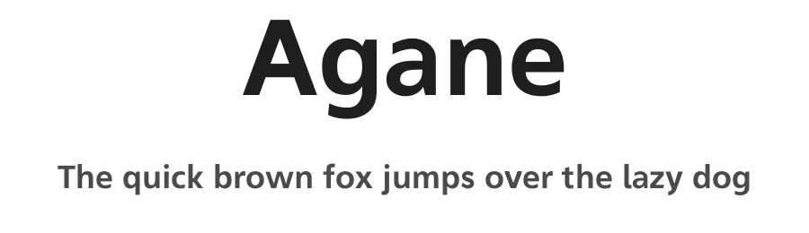 Agane — Sans Serif Font