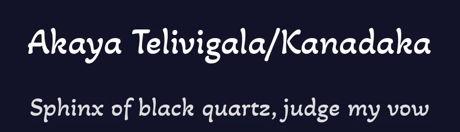 Akaya Telivigala/Kanadaka by Vaishnavi Murthy Yerkadithaya, Juan Luis Blanco Aristondo — Script Handwritten Font — thumbnail 2