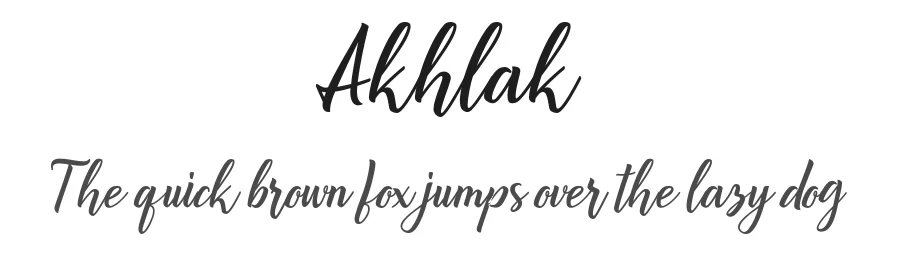 Akhlak by Fontysia β Script Handwritten Font