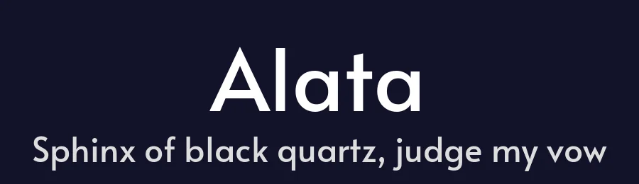 Alata by Spyros Zevelakis, Eben Sorkin — Sans Serif Font — thumbnail 2