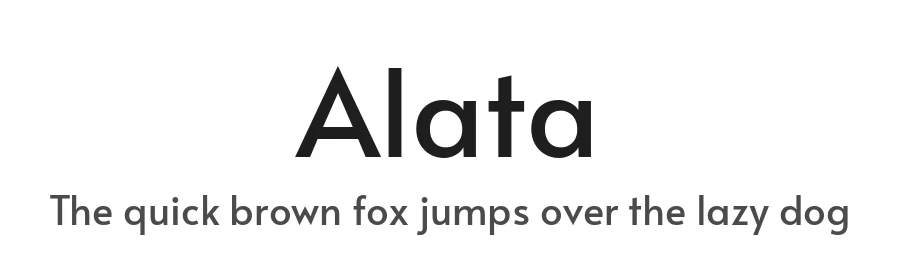 Alata by Spyros Zevelakis, Eben Sorkin — Sans Serif Font