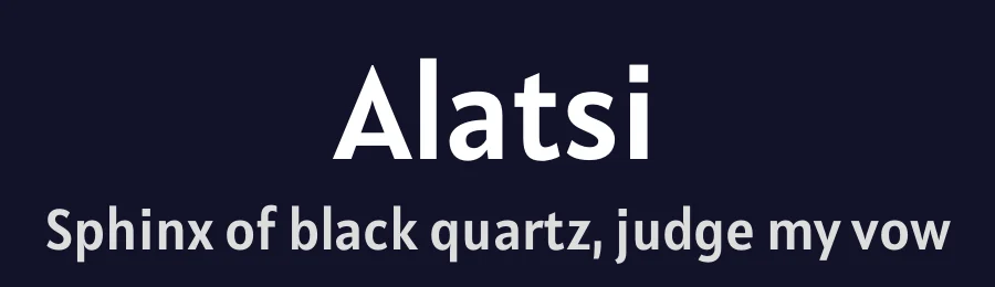 Alatsi by Spyros Zevelakis, Eben Sorkin — Sans Serif Font — thumbnail 2