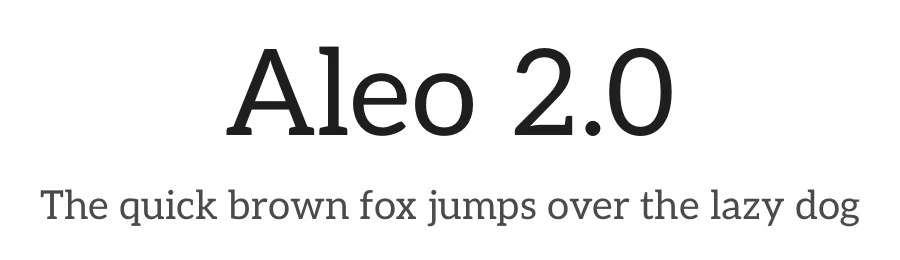 Aleo 2.0 by Alessio Laiso — Slab Serif Font
