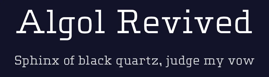 Algol Revived — Slab Serif Font — thumbnail 2