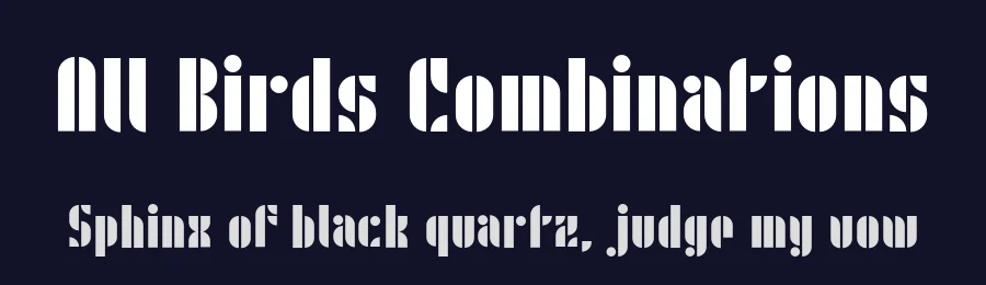 All Birds Combinations by Hyung-Suk Kim — Display Font — thumbnail 2
