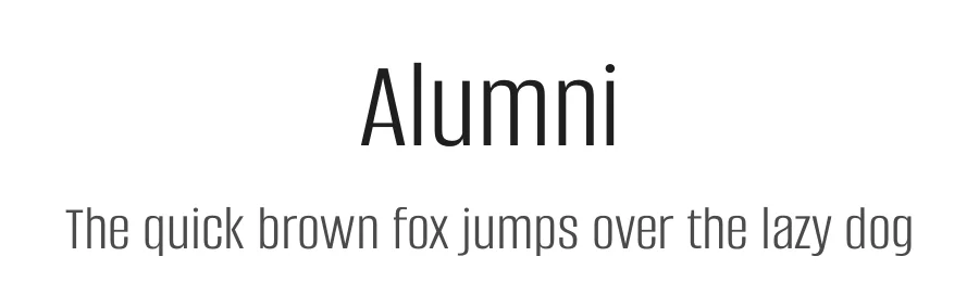 Alumni by Robert E. Leuschke — Sans Serif Font