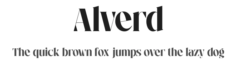 Alverd by Bakhrudin Ja'far — Display Font
