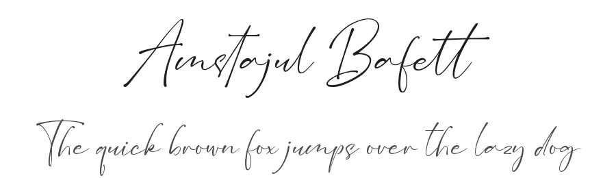 Amstajul Bafett by Muhammad Farhan Sholeh Ramadhika — Script Handwritten Font