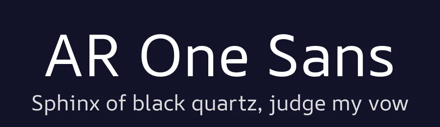 AR One Sans by Niteesh Yadav — Sans Serif Font — thumbnail 2