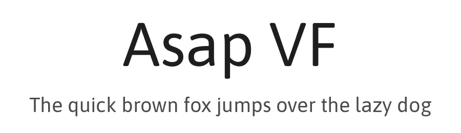 Asap VF by Pablo Cosgaya — Sans Serif Font