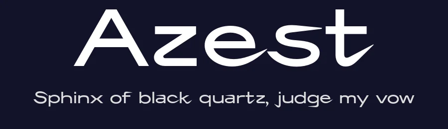 Azest by Pesotsky Victor 
pesottskyy@gmail.com — Display Font — thumbnail 2