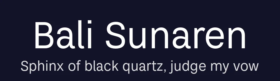 Bali Sunaren by Bill Natih, & Wantara Putra — Sans Serif Font — thumbnail 2