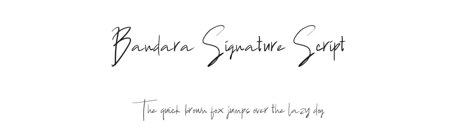 Bandara Signature Script — Script Handwritten Font