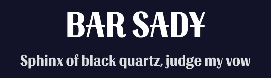 BAR SADY — Sans Serif Font — thumbnail 2