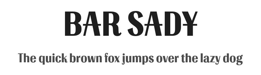 BAR SADY — Sans Serif Font
