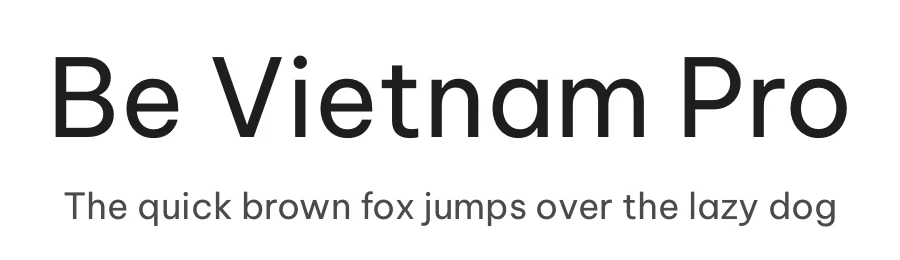 Be Vietnam Pro by Lam Bao, Tony Le, Vietanh Nguyen — Sans Serif Font