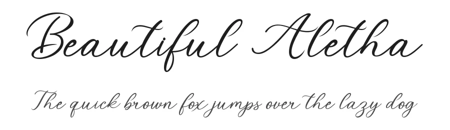 Beautiful Aletha by Yoga Letter 2025 (Isroni Yoga Prasetya) — Script Handwritten Font