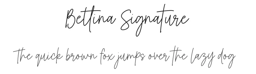 Bettina Signature by Picky Labs — Script Handwritten Font
