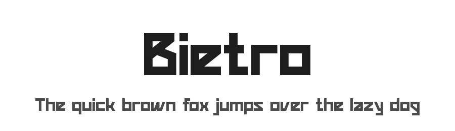 Bietro by Jamaludin Ahmad Sahestya Dharma — Display Font