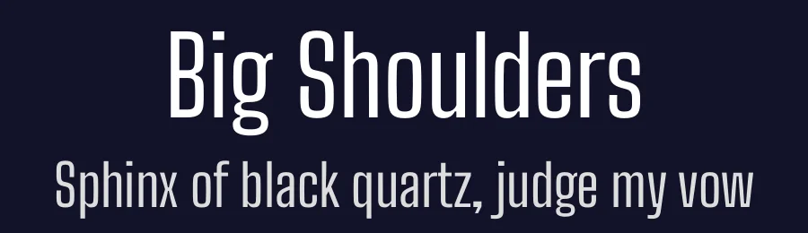 Big Shoulders by Patric King — Sans Serif Font — thumbnail 2