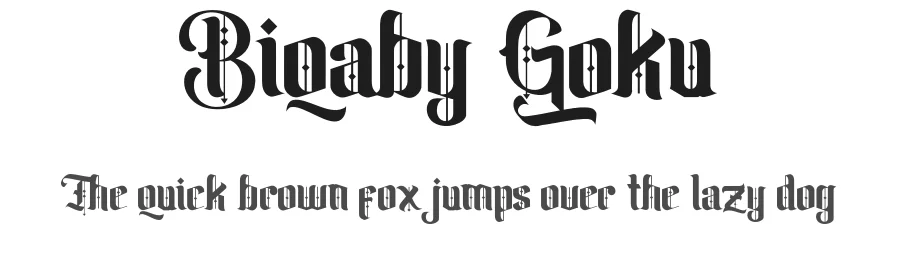 Biqaby Goku by Virgiawan Listanto — Display Font