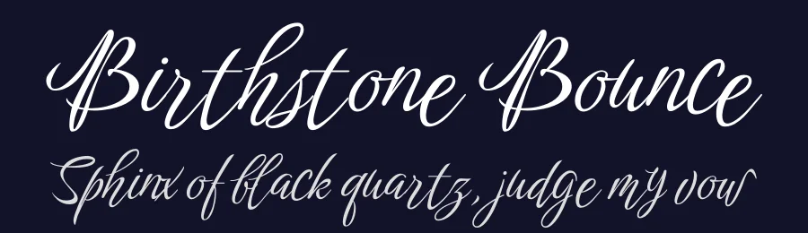 Birthstone Bounce by Robert E. Leuschke — Script Handwritten Font — thumbnail 2