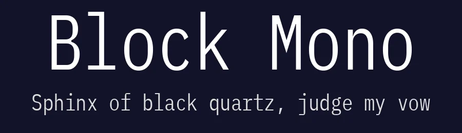 Block Mono by Tyrail Leverett — Sans Serif Font — thumbnail 2