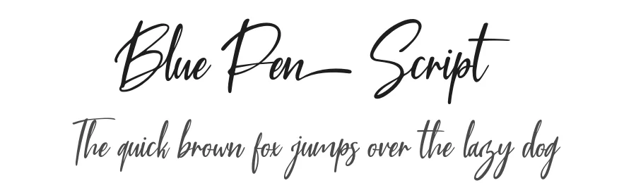 Blue Pen Script by Suzuran — Script Handwritten Font
