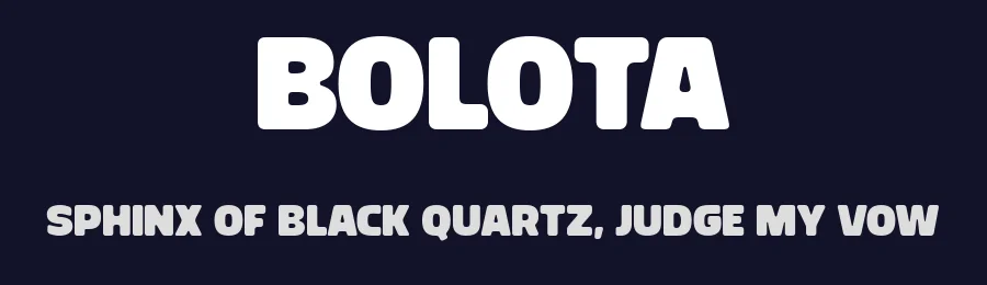 Bolota by Gabriel Pang — Sans Serif Font — thumbnail 2
