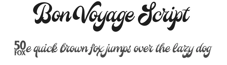 Bon Voyage Script by 50Fox — Script Handwritten Font