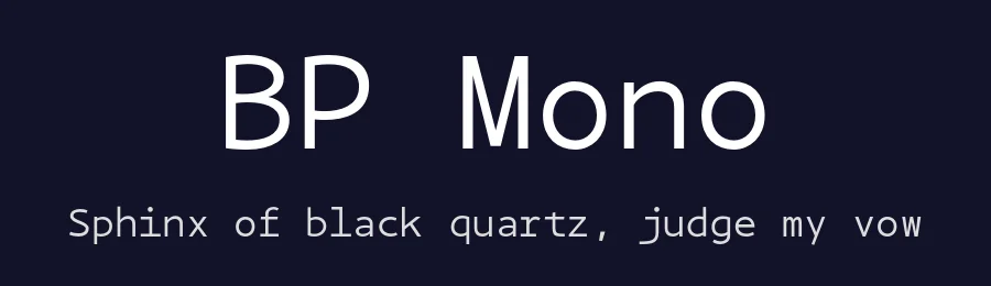 BP Mono by George Triantafyllakos — Sans Serif Font — thumbnail 2
