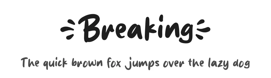 Breaking by MJType (Muhamad Junaid) www.mjtype.com — Script Handwritten Font
