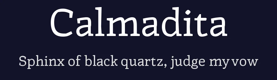 Calmadita by Dafne Martínez, Jorge George, Leonardo Delgado, Iordan Evair, Federico Biagioli — Slab Serif Font — thumbnail 2