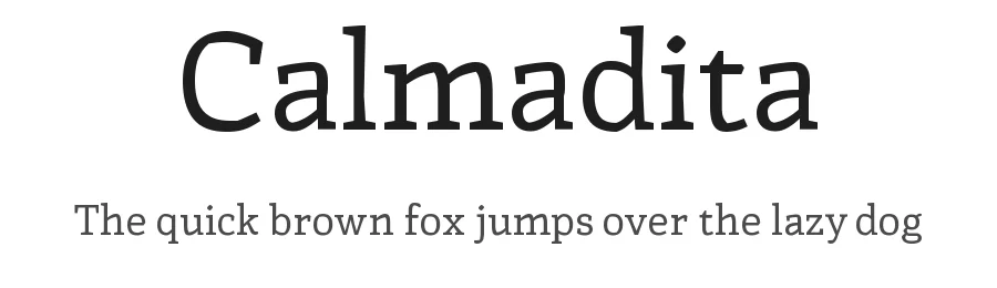 Calmadita by Dafne Martínez, Jorge George, Leonardo Delgado, Iordan Evair, Federico Biagioli — Slab Serif Font