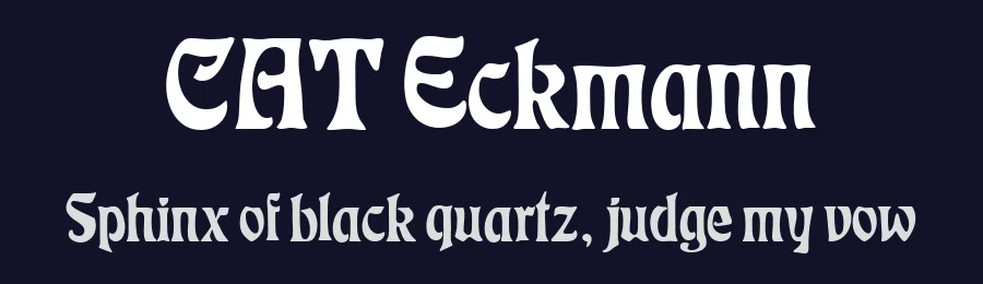 CAT Eckmann by Peter Wiegel - CAT-Fonts Germany — Serif Font — thumbnail 2