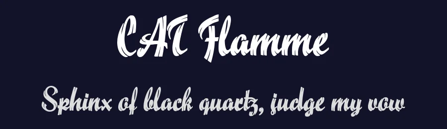 CAT Flamme by Digitized and Redrawn by Peter Wiegel, Catfonts.de — Script Handwritten Font — thumbnail 2