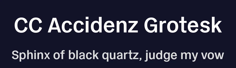 CC Accidenz Grotesk by Joaquín Contreras Soto, Miguel Hernández Montoya — Sans Serif Font — thumbnail 2