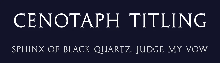 Cenotaph Titling by Lewis McGuffie — Serif Font — thumbnail 2
