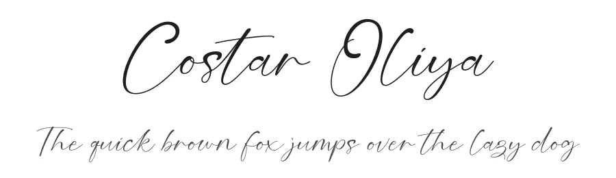 Costar Oliya by Khaidir — Script Handwritten Font