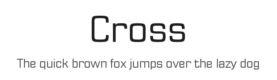 Cross — Sans Serif Font